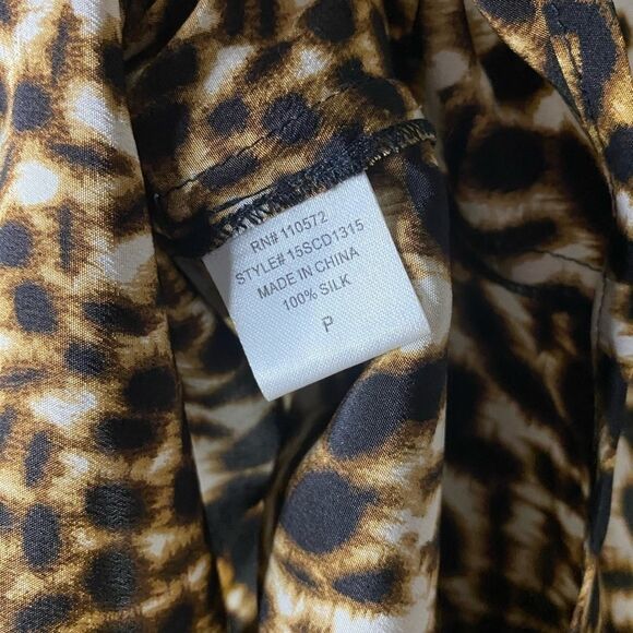 Twelfth Street By Cynthia Vincent Silk Animal Print Blouse - Picture 8 of 8